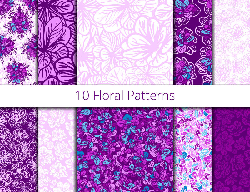 矢量紫色丁香花的纹理无缝背景