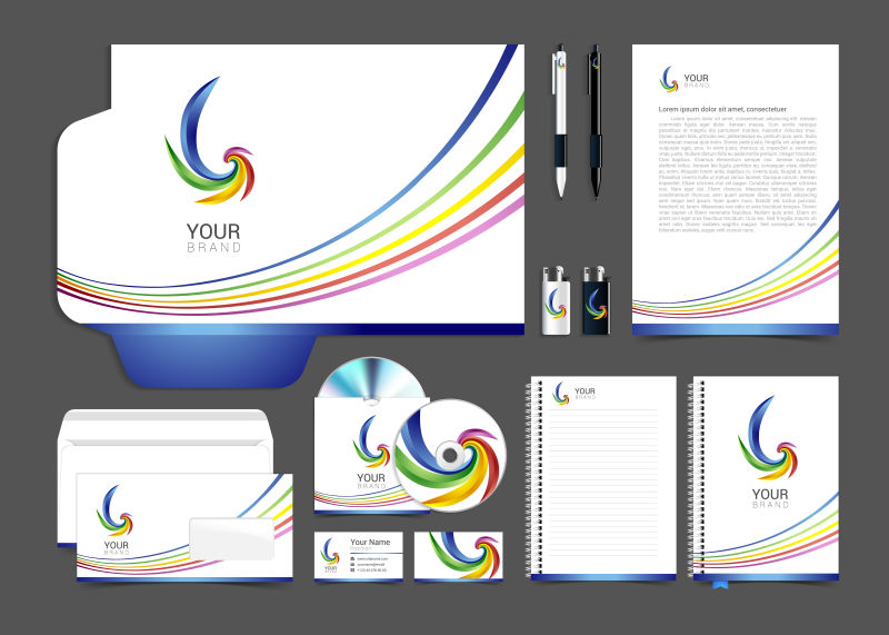 矢量创意彩色的企业视觉形象平面设计