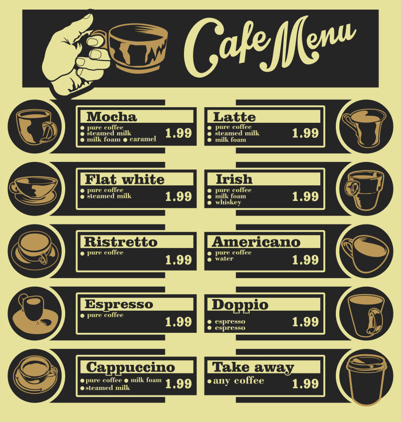 咖啡菜单矢量设计