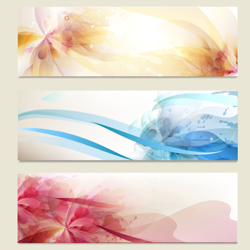 矢量彩色花卉图案的卡片