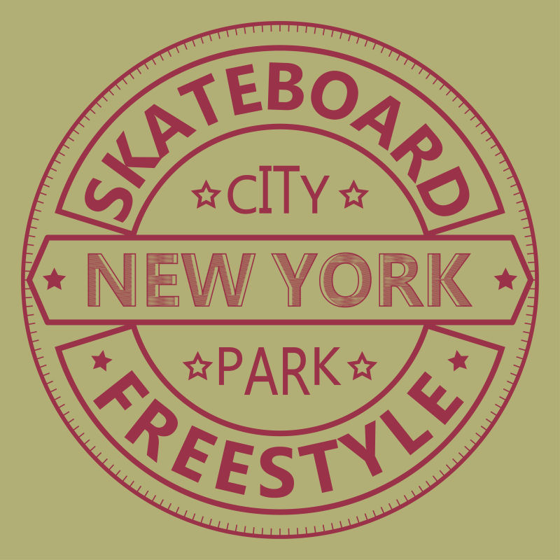 纽约概念的矢量滑板印花