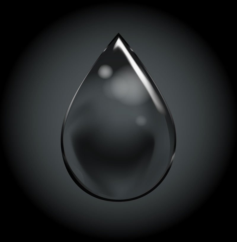 黑色背景上的矢量水滴状肥皂泡
