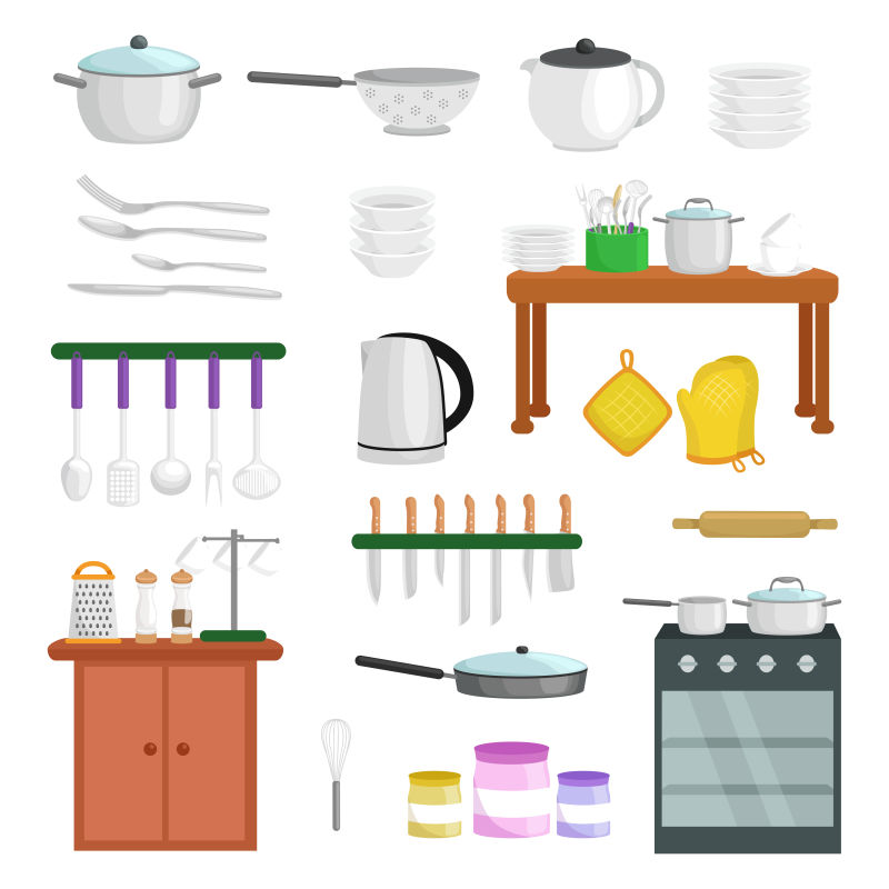 创意矢量厨房相关的图标设计