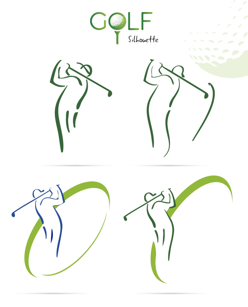 绿色高尔夫运动矢量图标