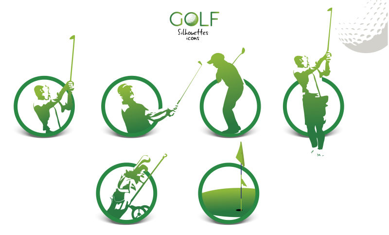 高尔夫运动矢量图标设计