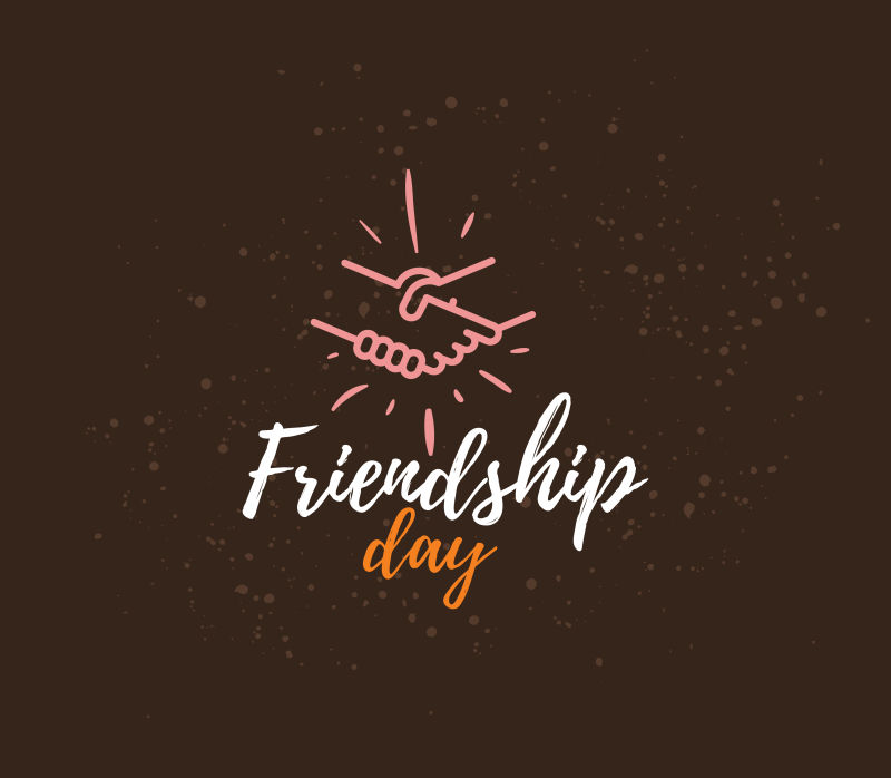 快乐友谊日矢量卡片排版设计