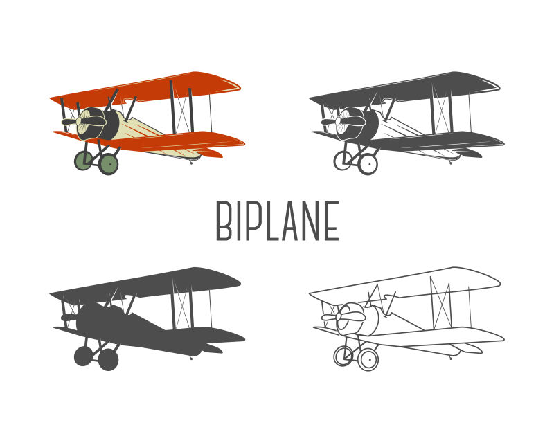 矢量老式喷气式飞机的设计元素