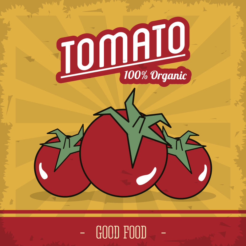 矢量可爱的番茄卡通海报设计