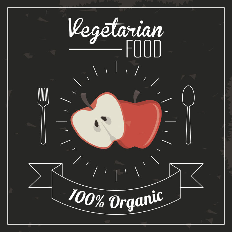 矢量健康果蔬的卡通海报设计