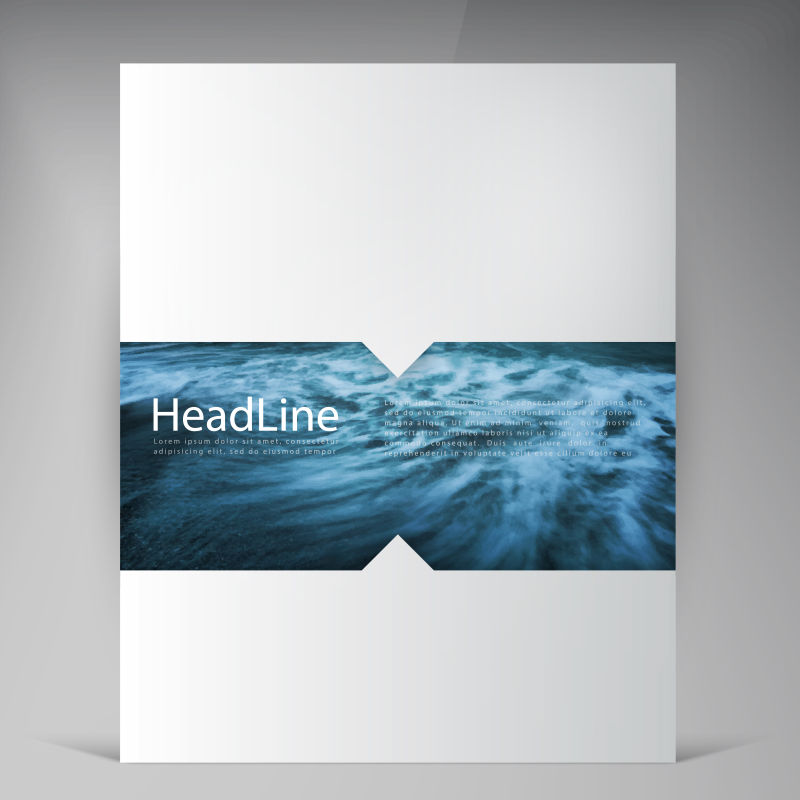 海面图案的矢量宣传手册封面设计