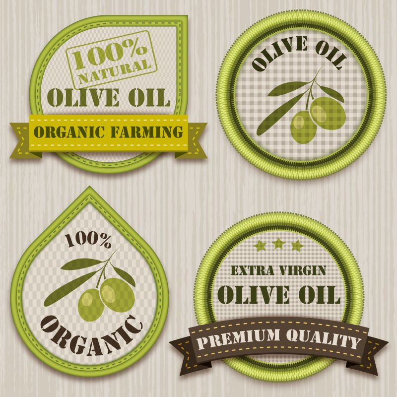 矢量的橄榄油标签设计