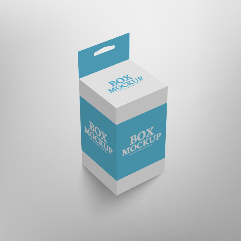 蓝色的矢量包装盒模型设计