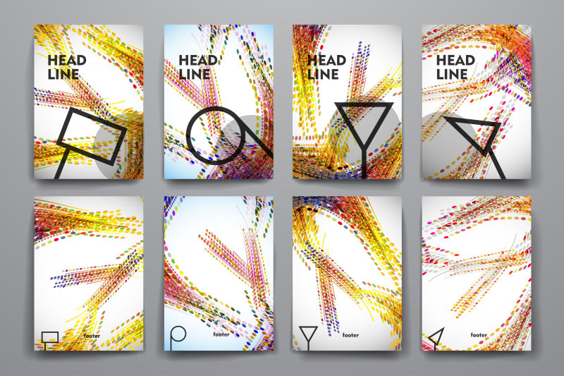 矢量抽象彩色几何马赛克风格的海报设计
