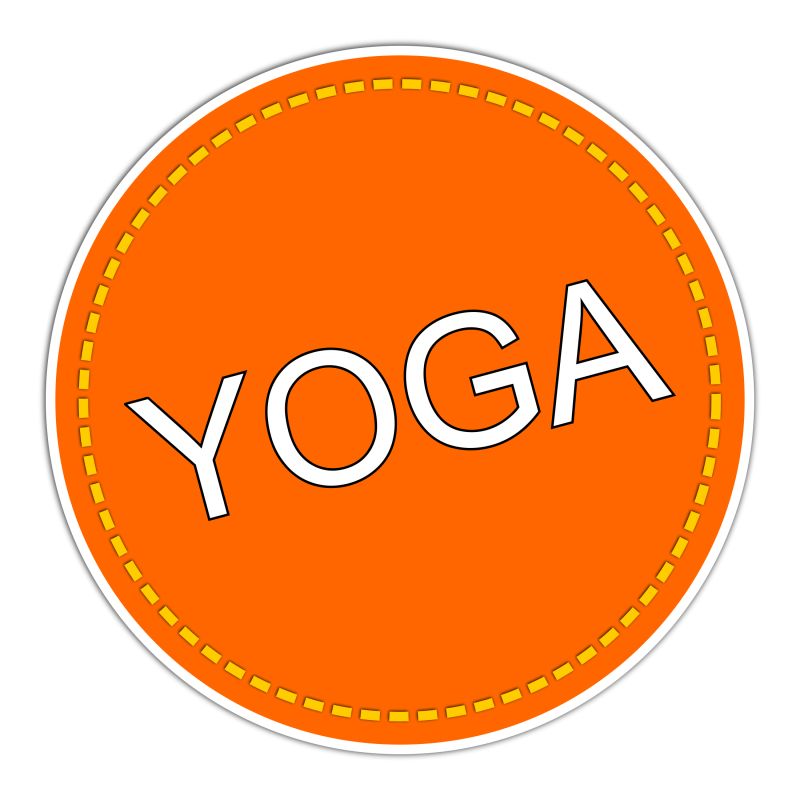 矢量的橘色瑜伽图标设计