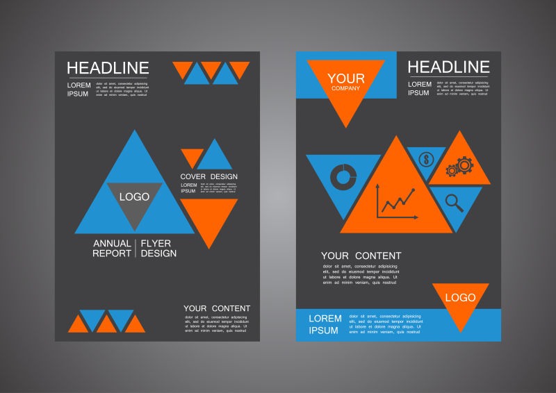 矢量现代三角设计的宣传海报封面