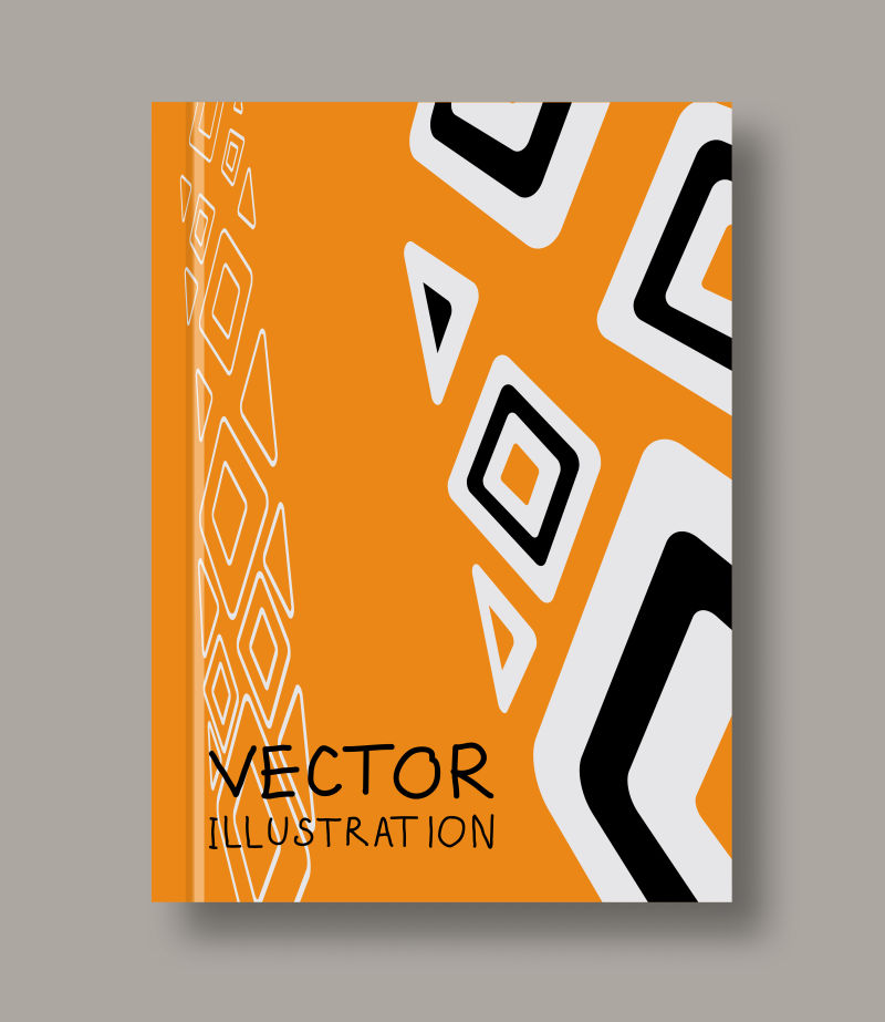 矢量橙色风格的几何抽象封面设计