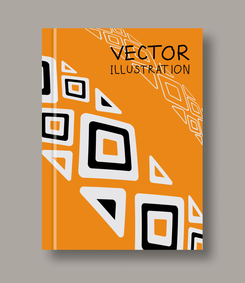矢量创意橙色抽象几何民族风格的封面设计