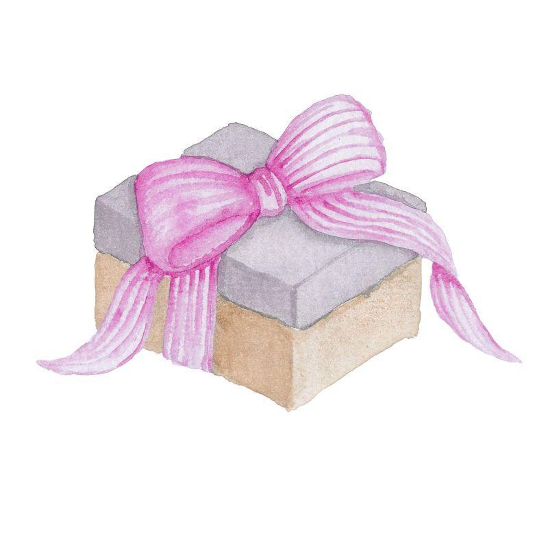 粉色丝带小礼品盒子