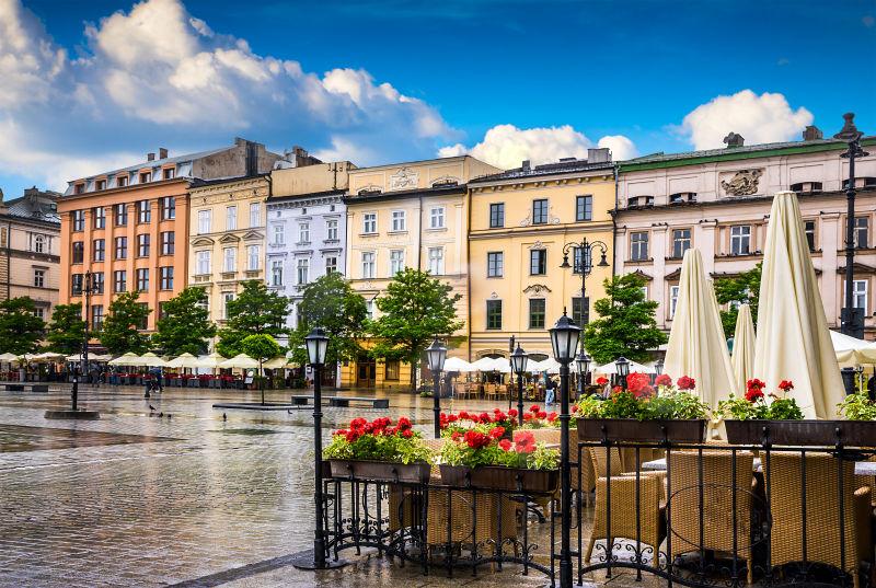 波兰历史中心美丽的小城建筑