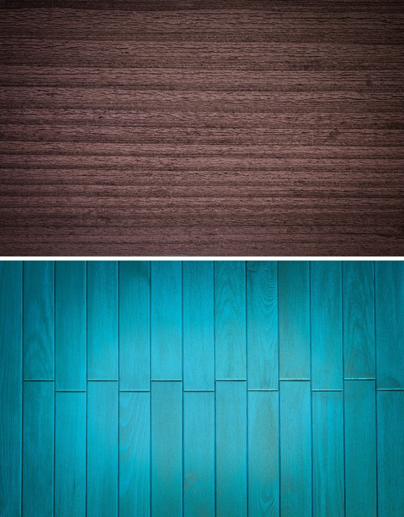 青色和棕色的木板拼接