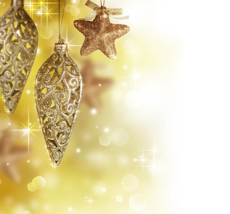金色闪光的圣诞装饰边框设计
