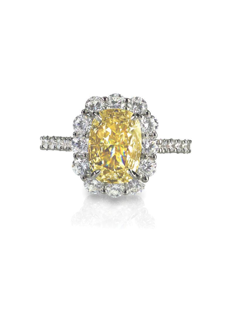 黄钻石戒指
