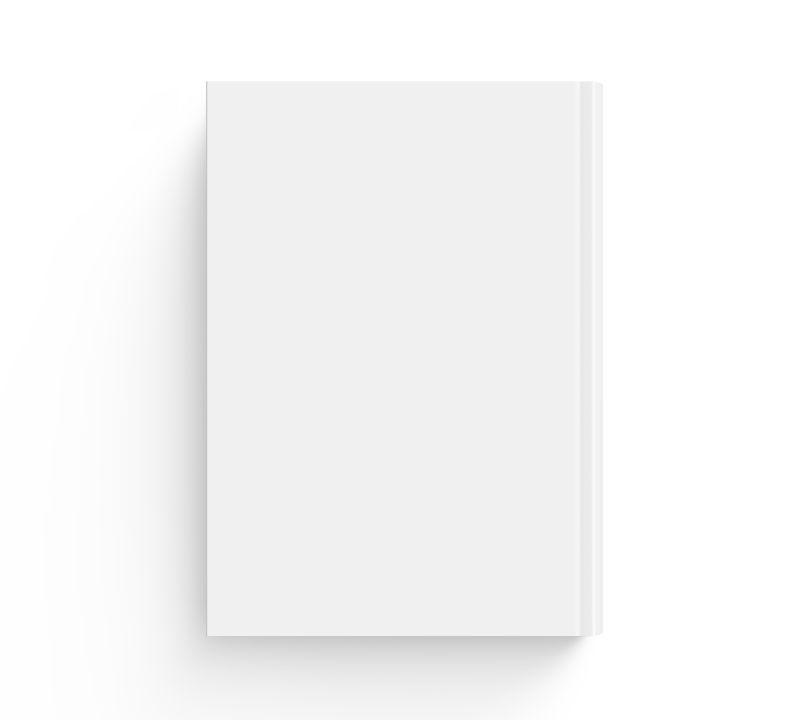 白色背景下的空白封面书籍设计