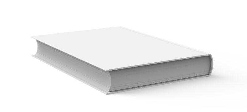 白色背景下的空白封面书籍