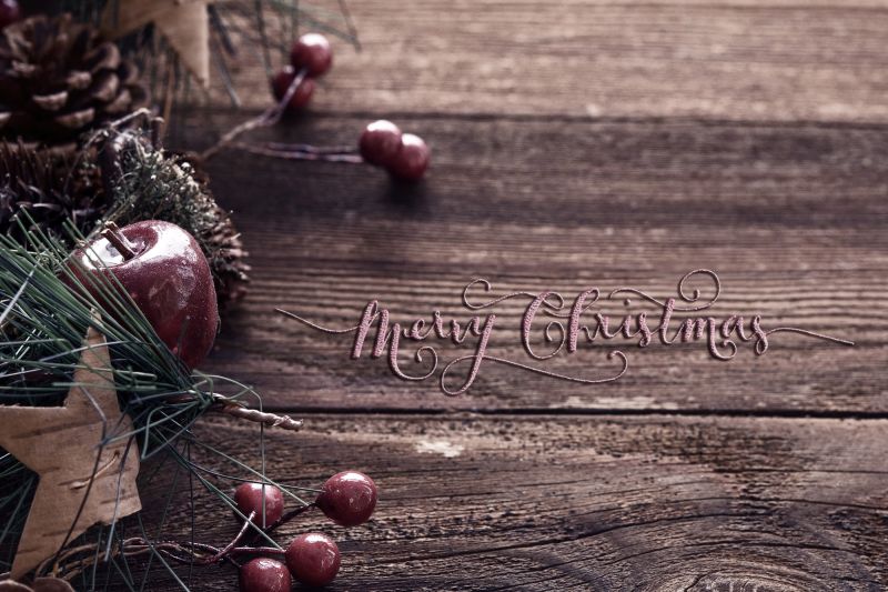 木板上的圣诞快乐贺词