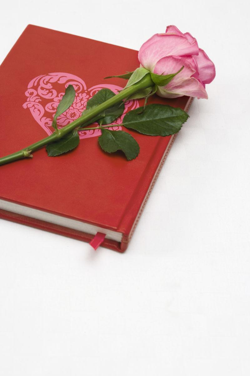 笔记本上的玫瑰花