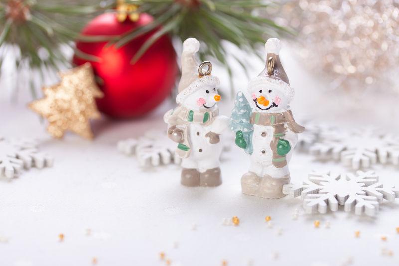 可爱的圣诞节小雪人装饰品