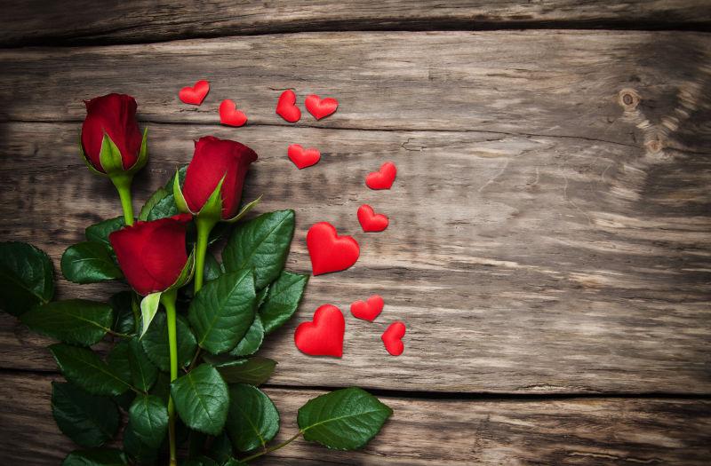 美丽的情人节红玫瑰花束