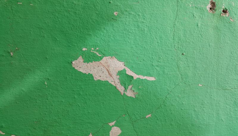 绿色油漆的老旧墙壁纹理