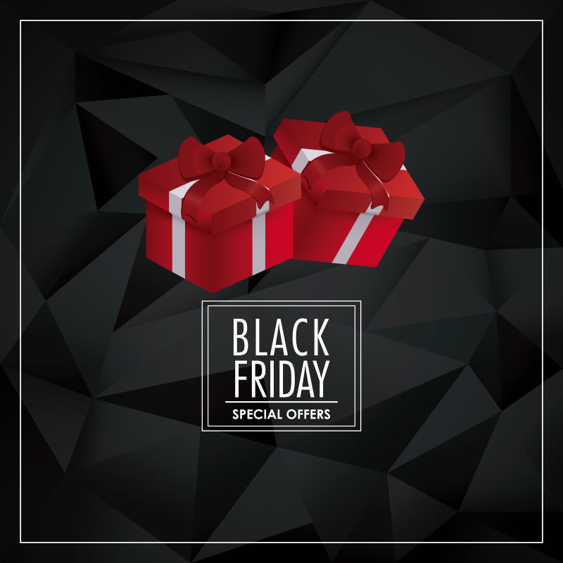 礼品包装图案的矢量黑色几何背景