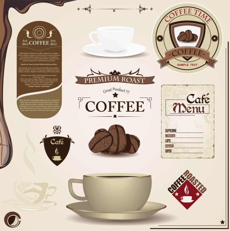 咖啡店的矢量信息插图设计