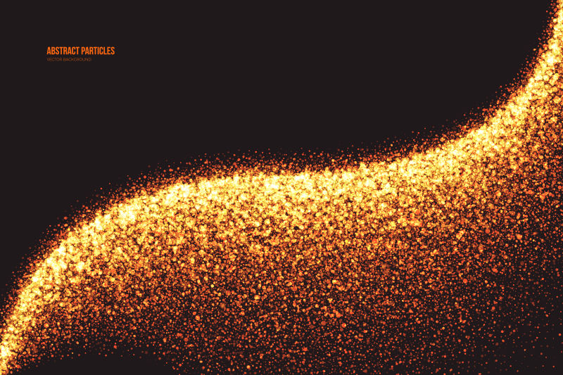 矢量金色粒子组成的波纹图案