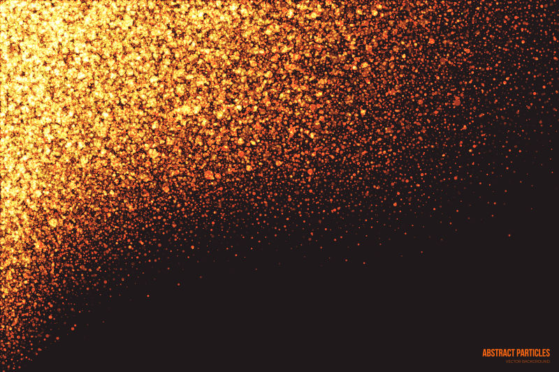 抽象的金色发光粒子矢量背景