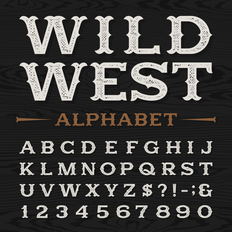 西方风格的矢量艺术字体设计