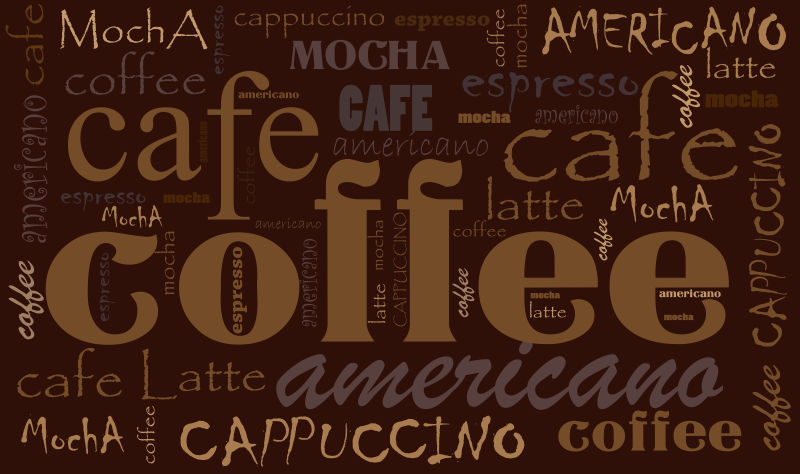 咖啡文字背景的矢量插图