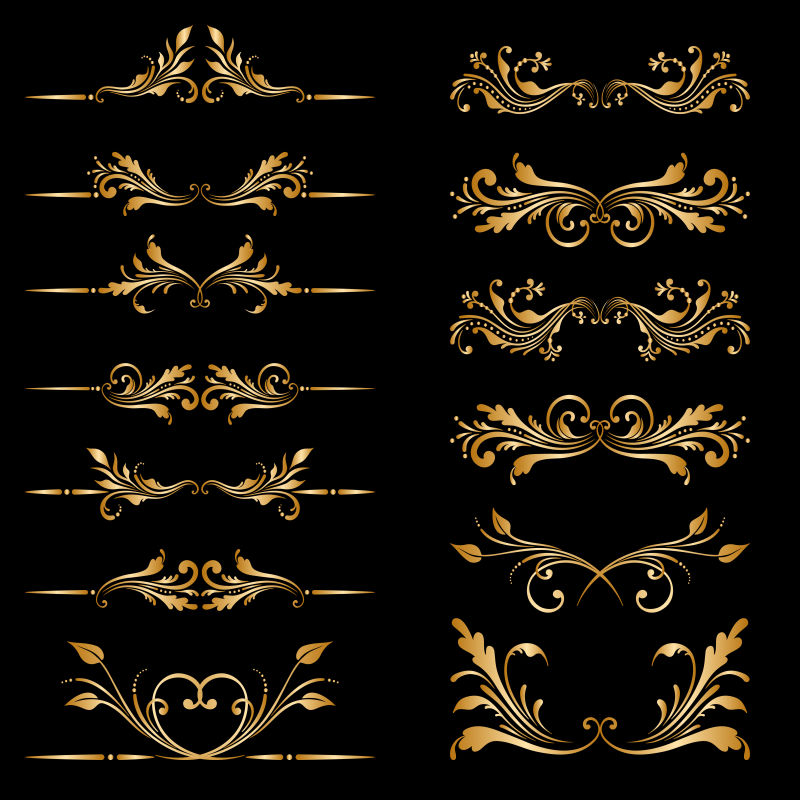 古典金色的矢量复古装饰设计元素