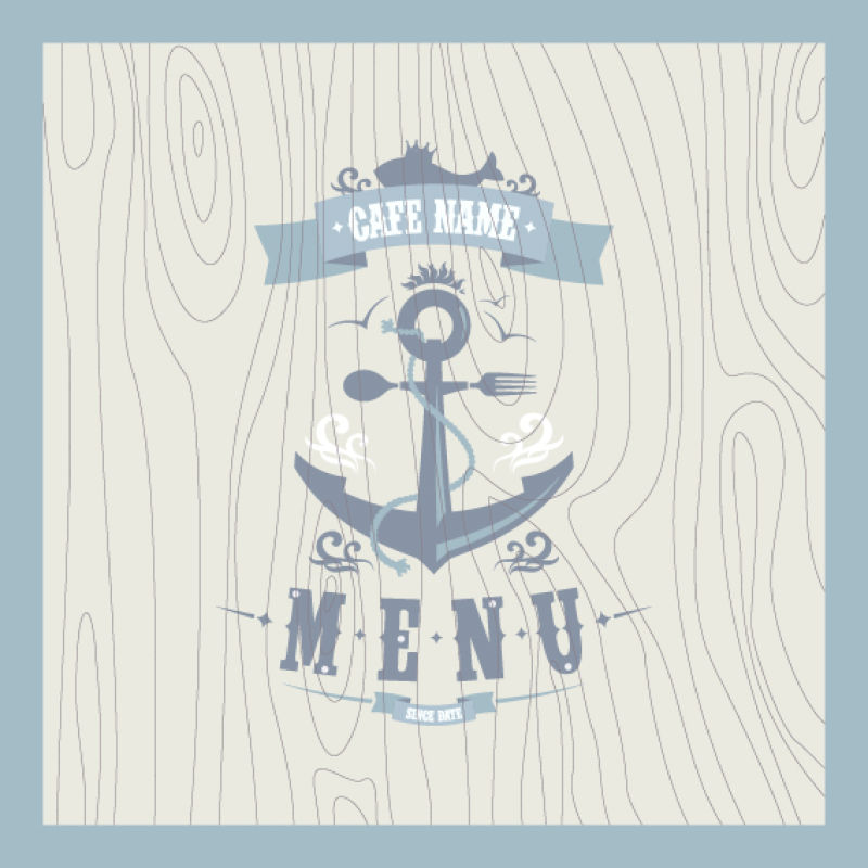 创意复古海鲜餐厅的标志设计