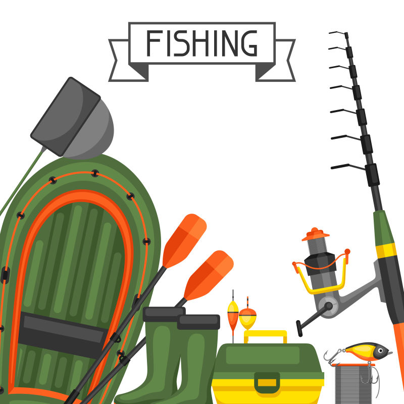 矢量的钓鱼用品