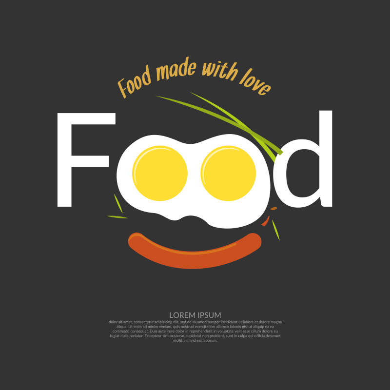 矢量的食物创意海报标题