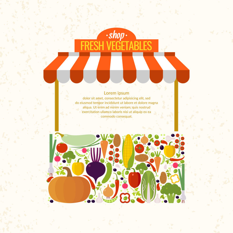 有机食物的海报矢量插图设计