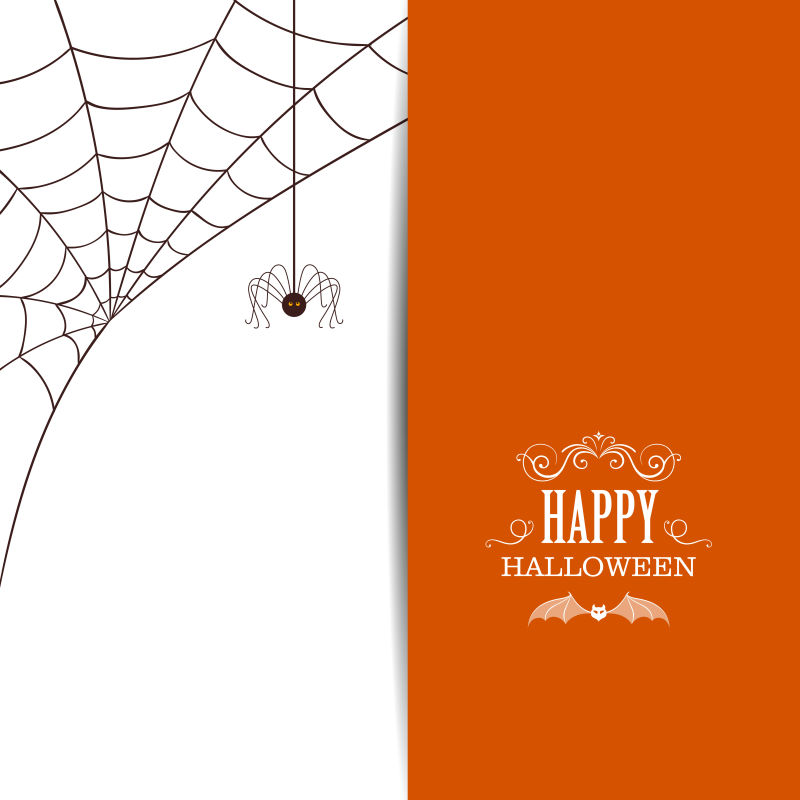 创意矢量有蜘蛛网的万圣节快乐的背景