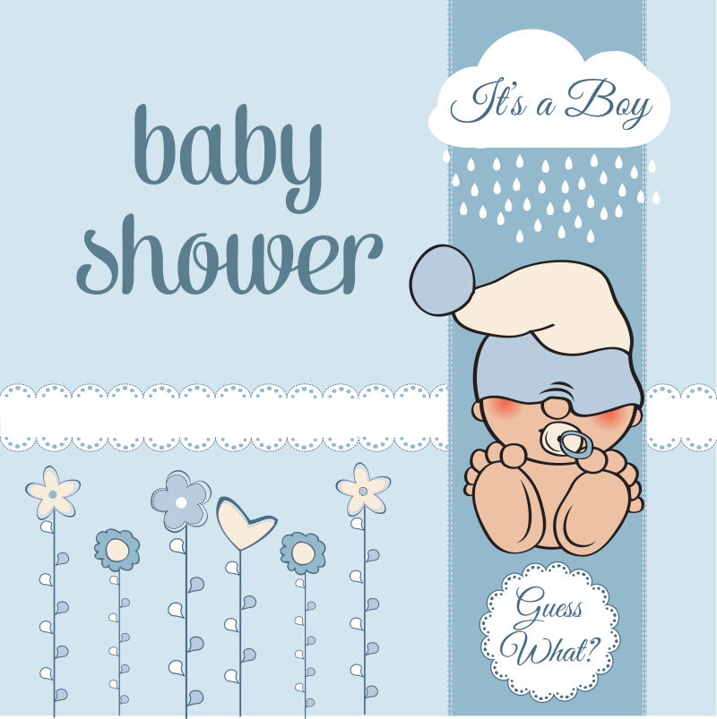 婴儿沐浴卡封面插图矢量设计