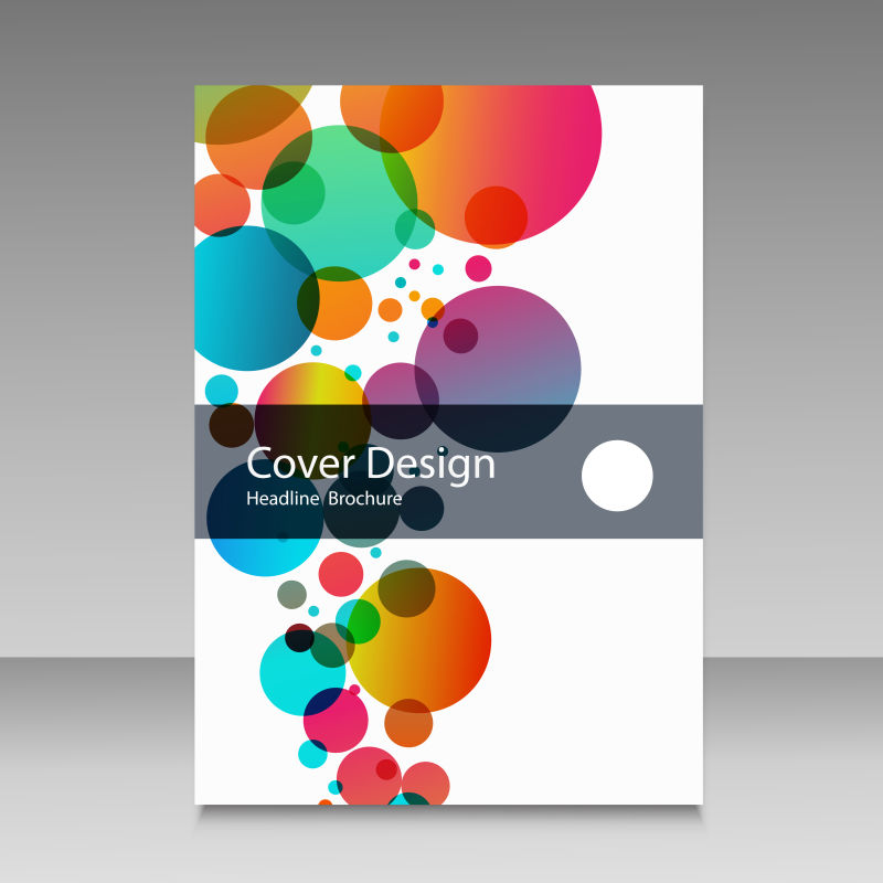 创意矢量彩色圆形元素的宣传封面设计