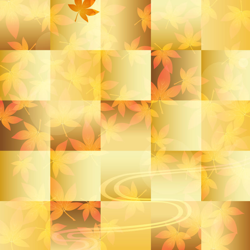 枫叶图案的金色矩形背景