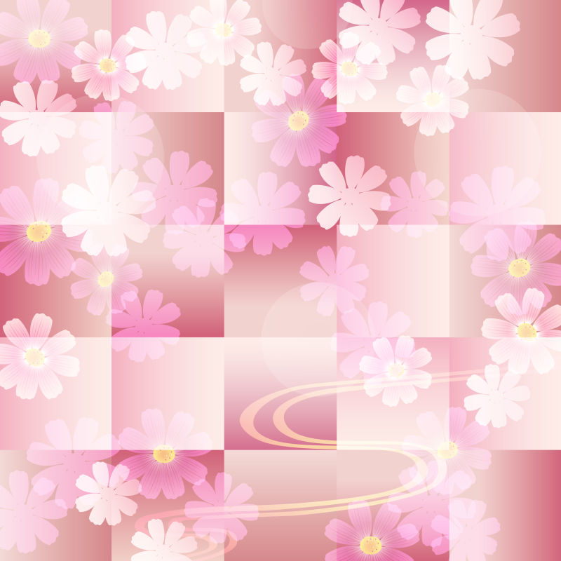 矢量的粉色鲜花图案背景