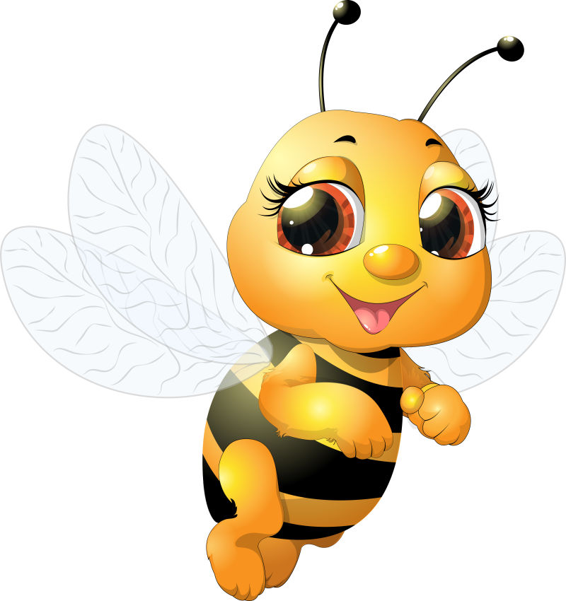 矢量卡通可爱的小蜜蜂
